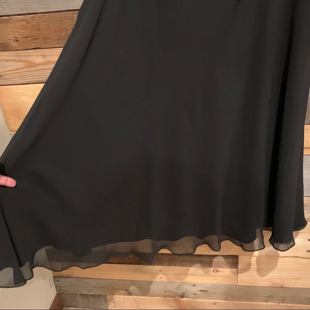 Carmen Marc Valvo Black Formal Knee Length Spaghetti Strap Gown - Plus Size - Picture 2 of 12